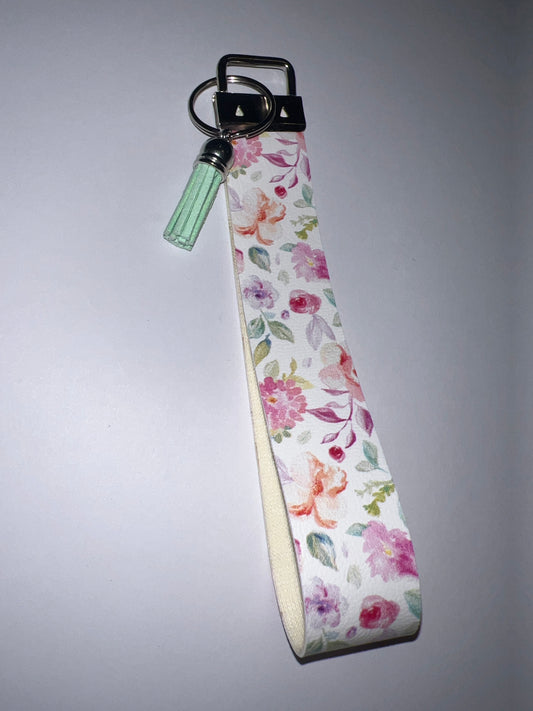 Pastel Floral Keychain Wristlet