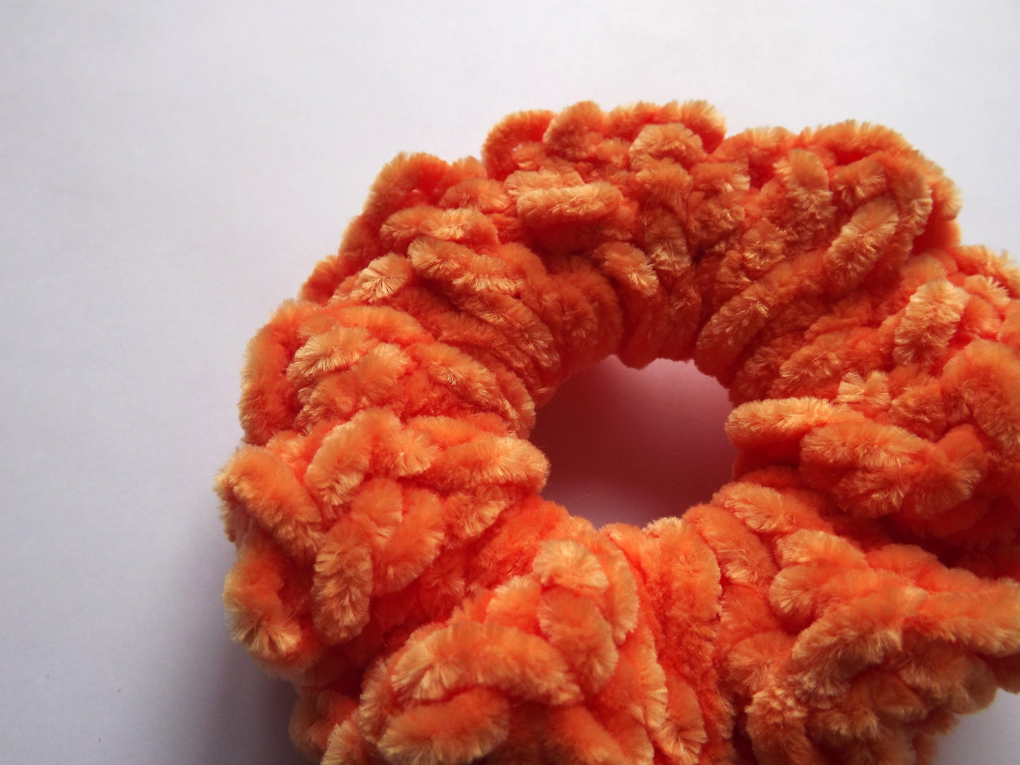 Orange Crochet Hair Scrunchie