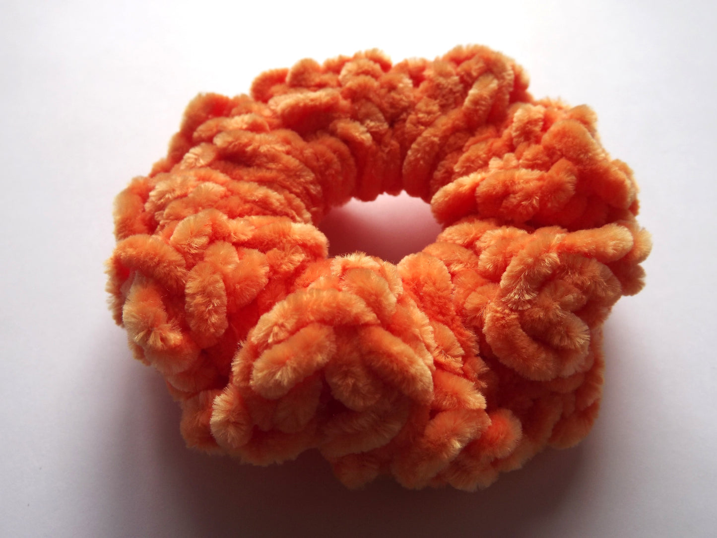 Orange Crochet Hair Scrunchie