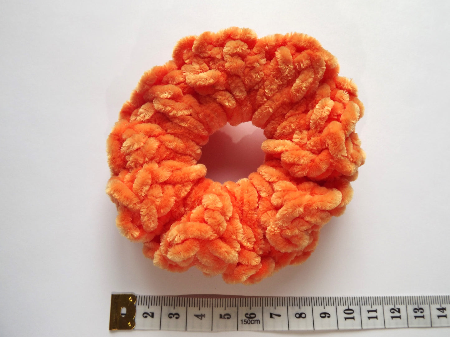 Orange Crochet Hair Scrunchie