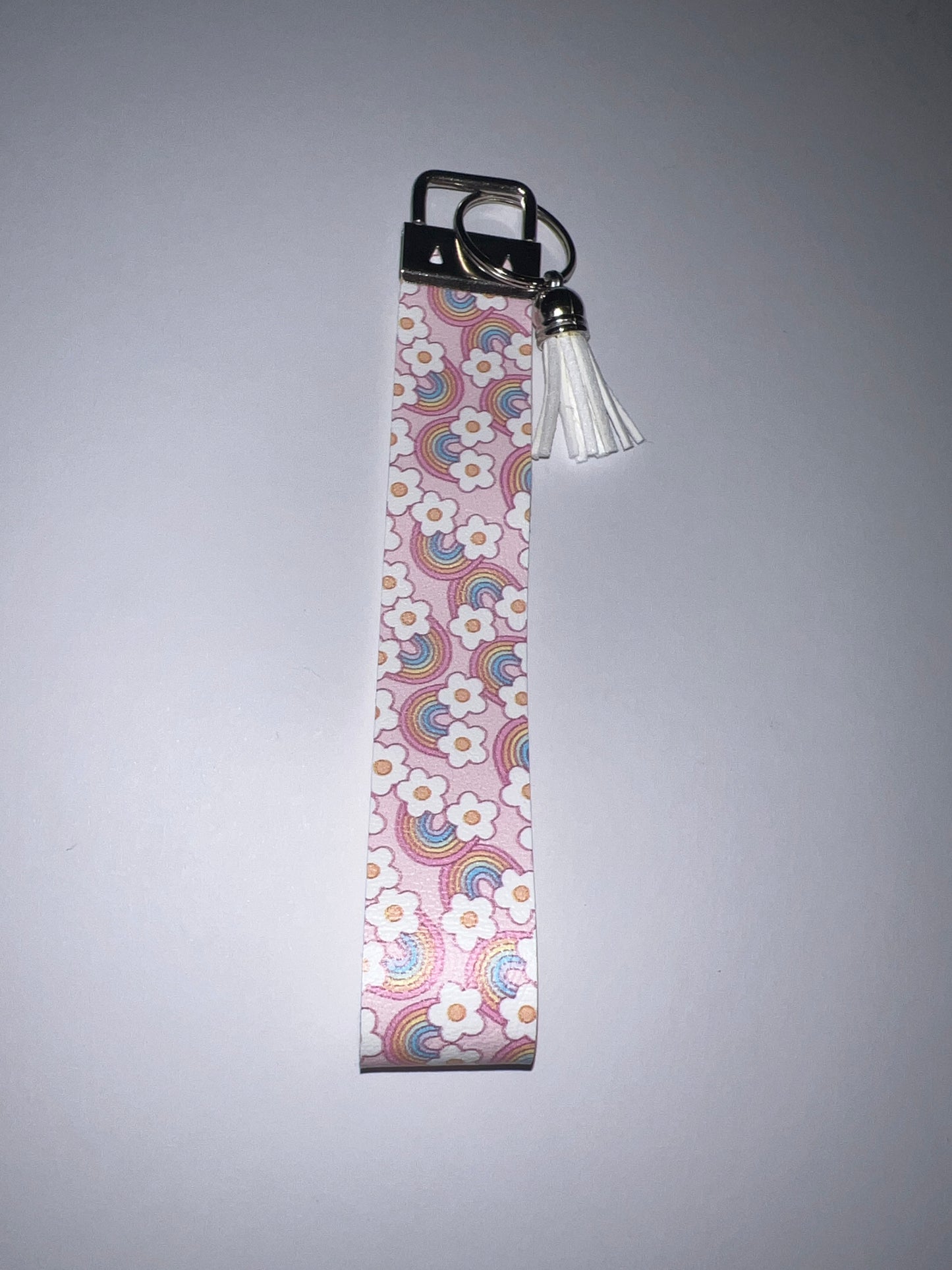 Pink Rainbow Keychain Wristlet