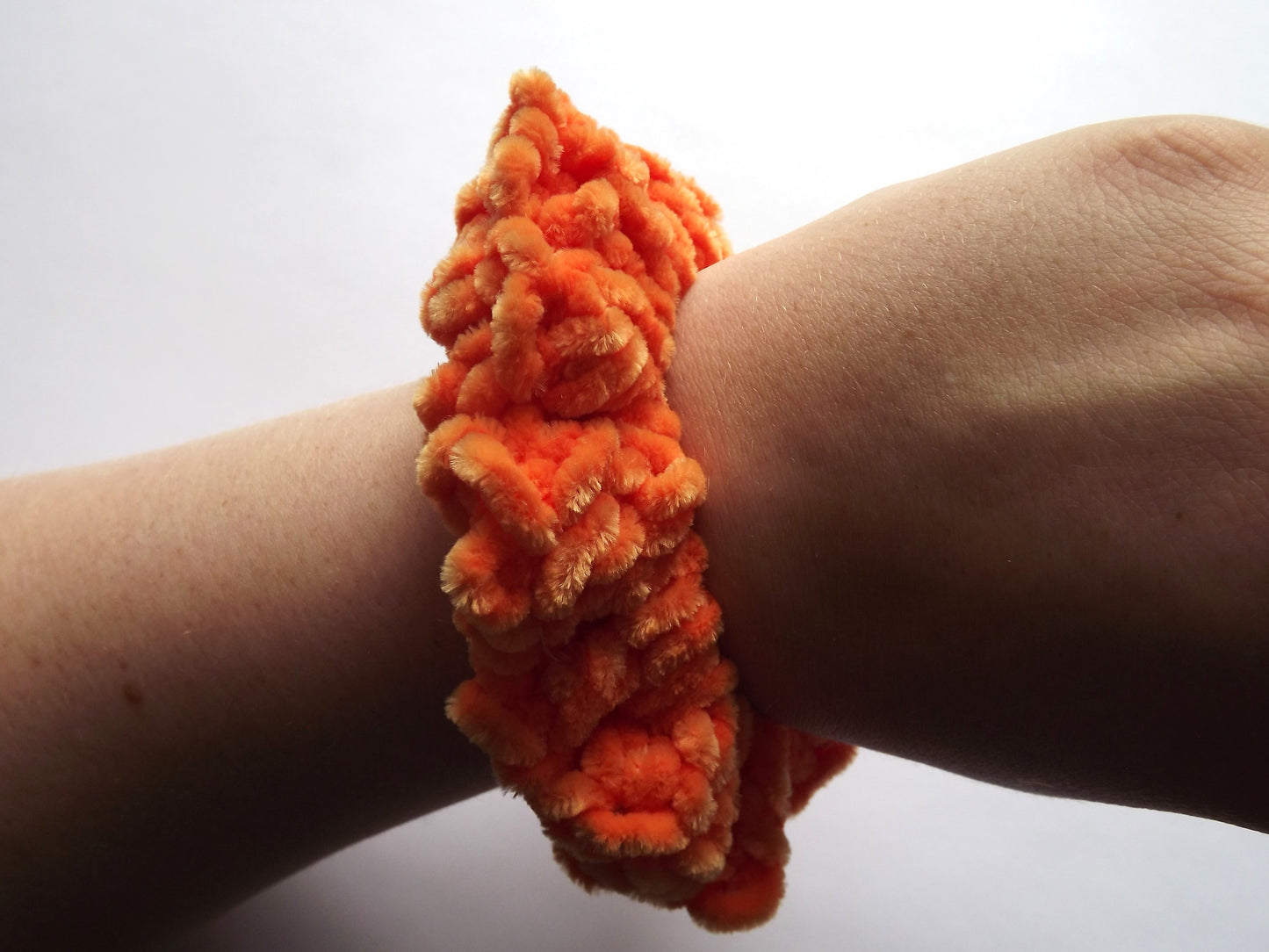 Orange Crochet Hair Scrunchie