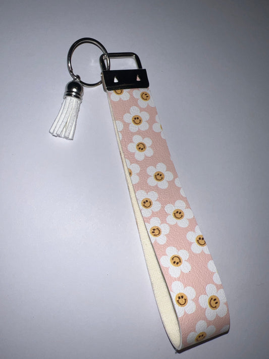 Smiling Flowers Keychain Wristlet