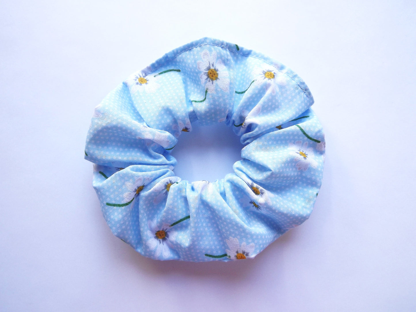 Blue Daisy Hair Scrunchie