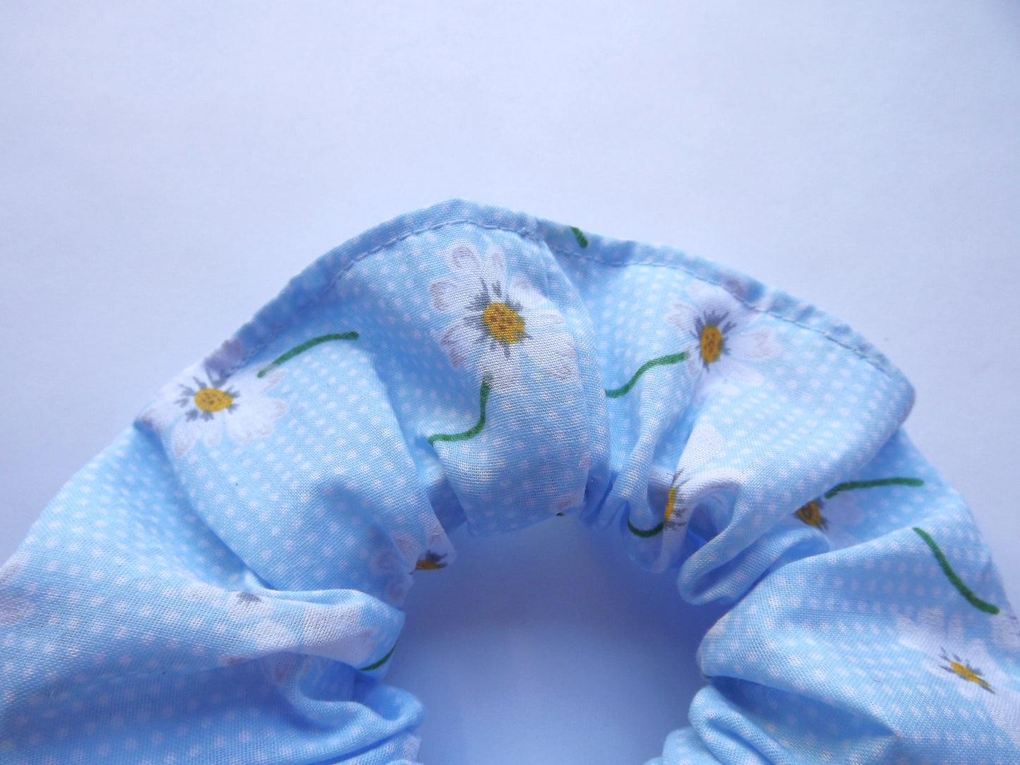 Blue Daisy Hair Scrunchie