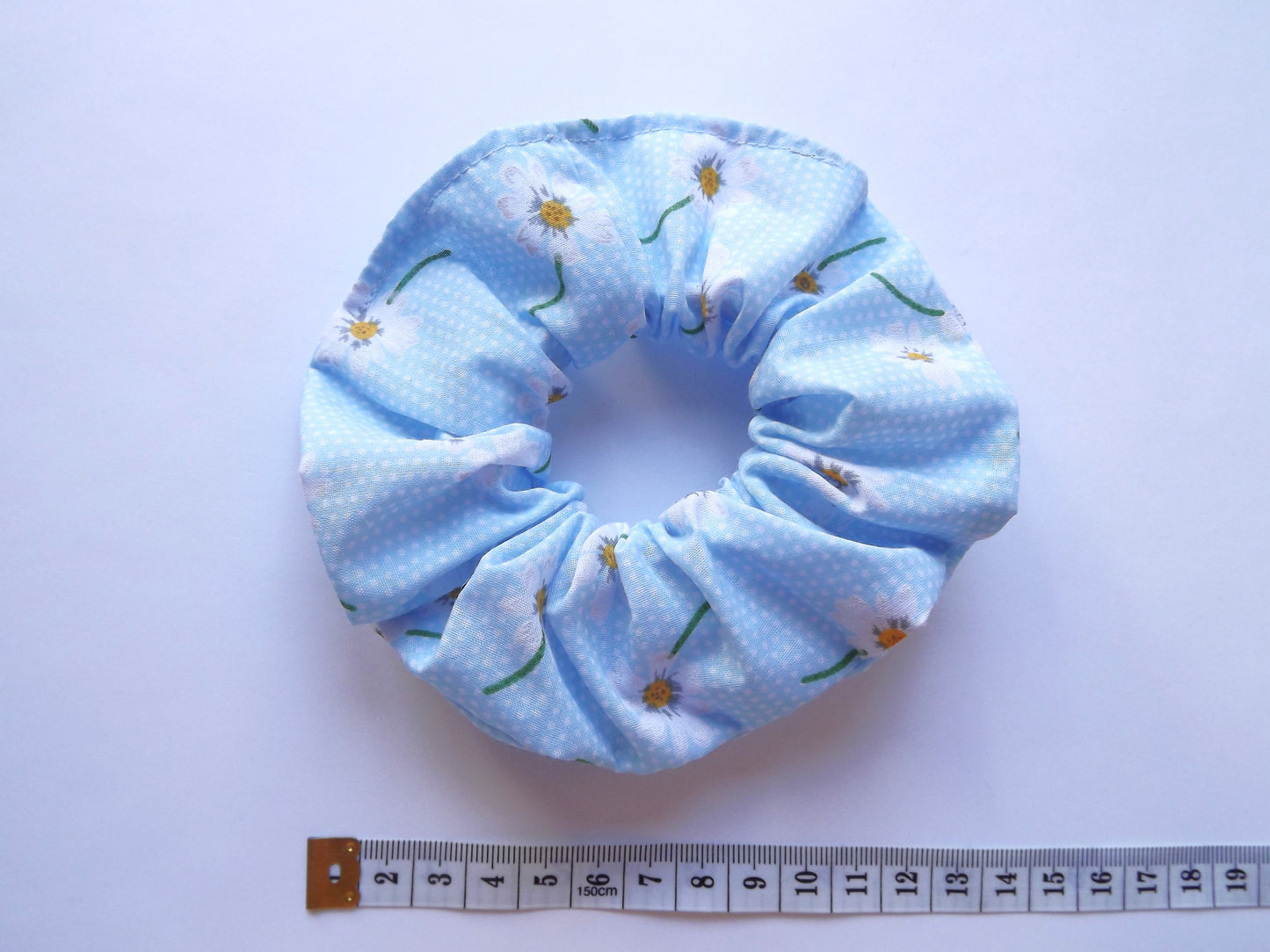 Blue Daisy Hair Scrunchie