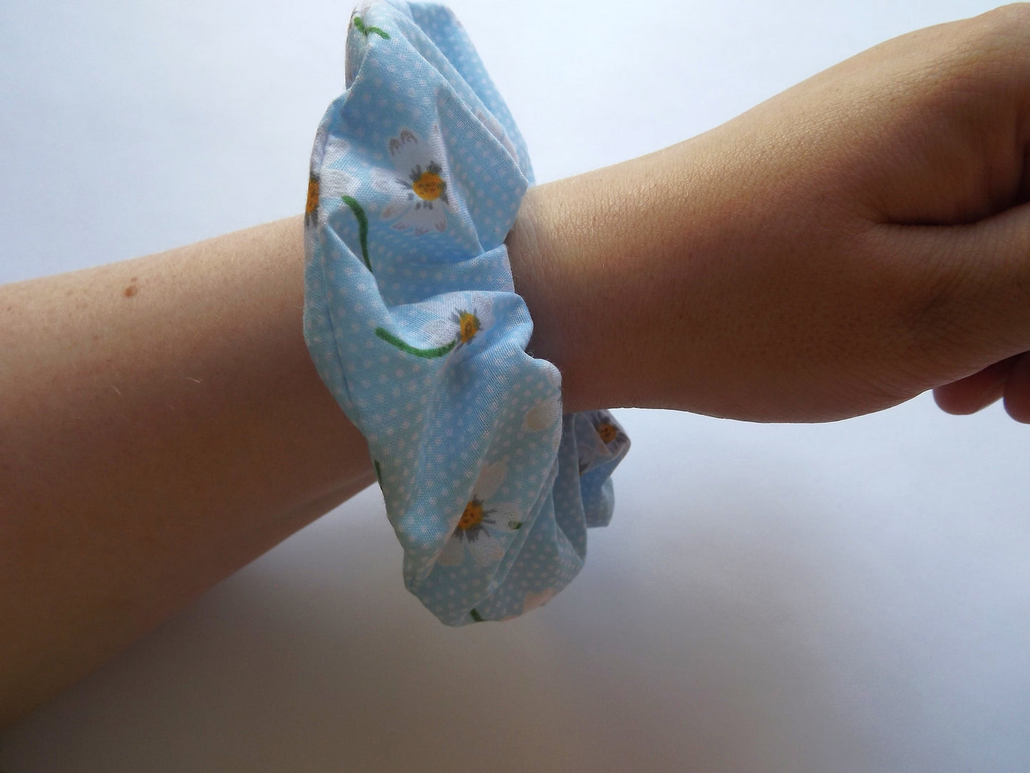 Blue Daisy Hair Scrunchie