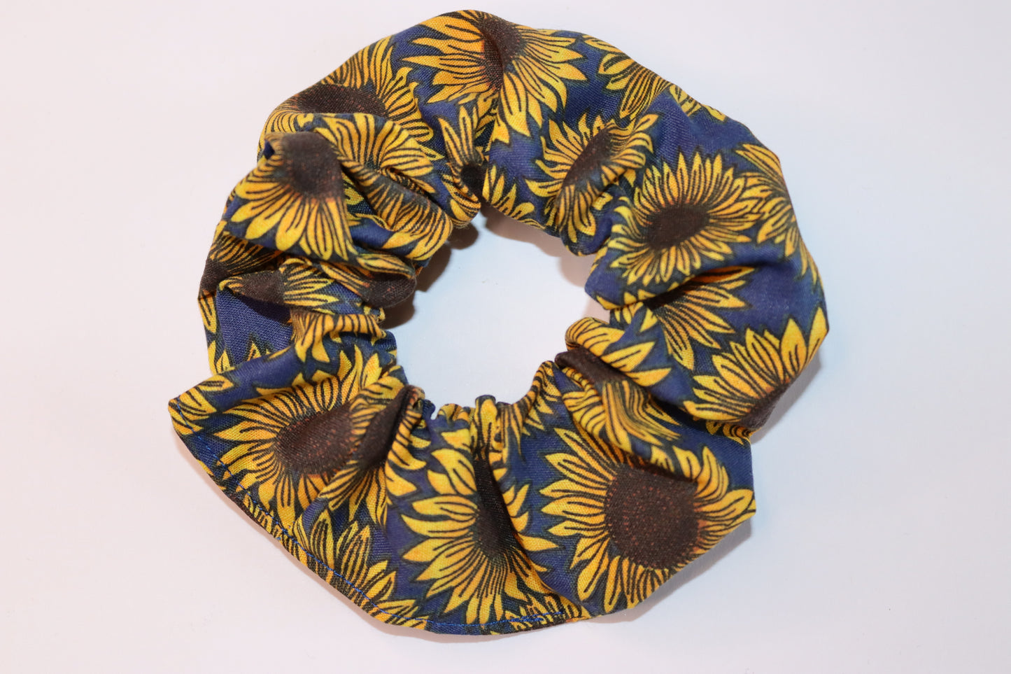 Blue Sunflower Hair Scrunchie