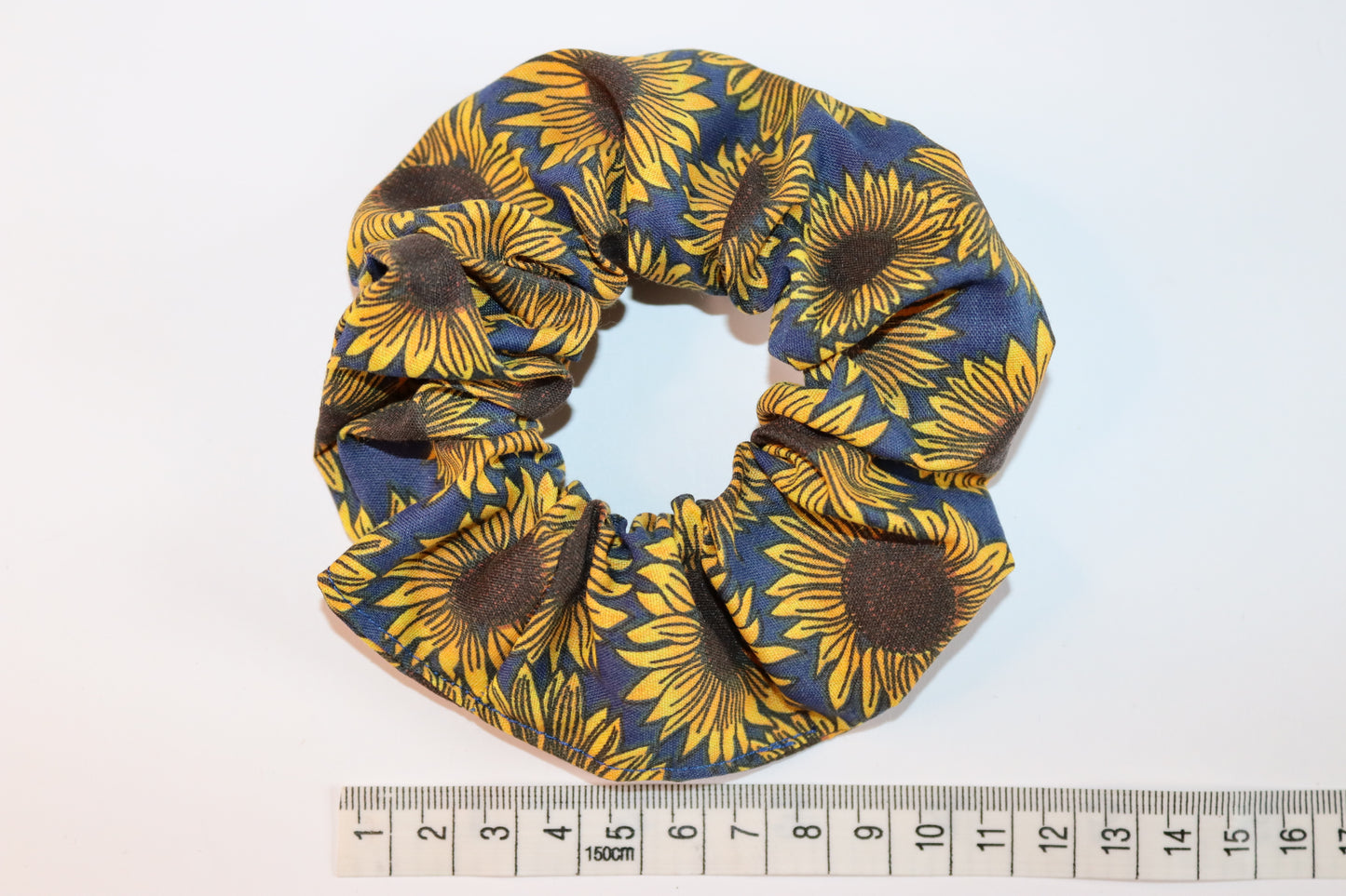 Blue Sunflower Hair Scrunchie