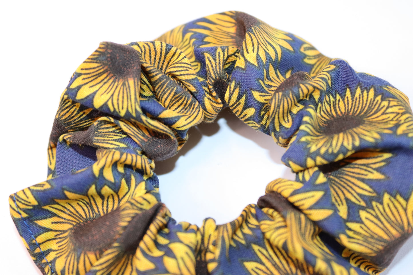 Blue Sunflower Hair Scrunchie