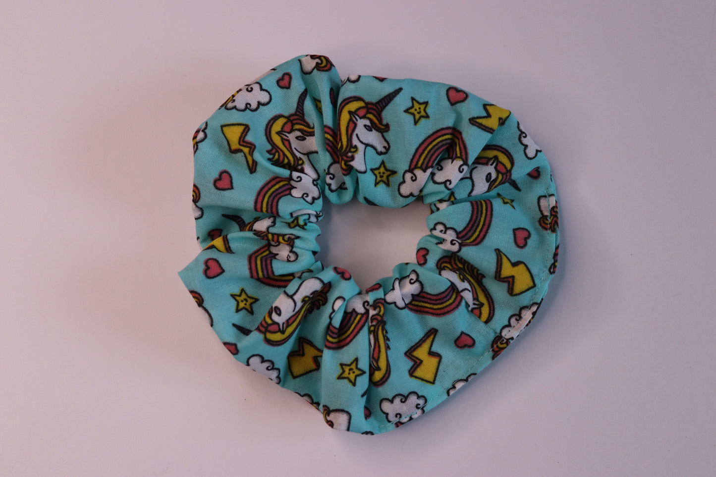 Bright Blue Unicorn Hair Scrunchie