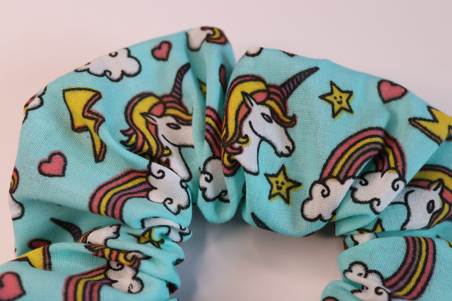 Bright Blue Unicorn Hair Scrunchie