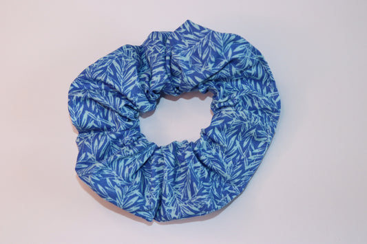 Blue Leaf Hair Scrunchie