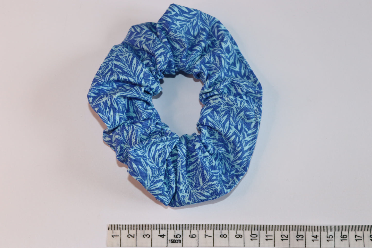 Blue Leaf Hair Scrunchie