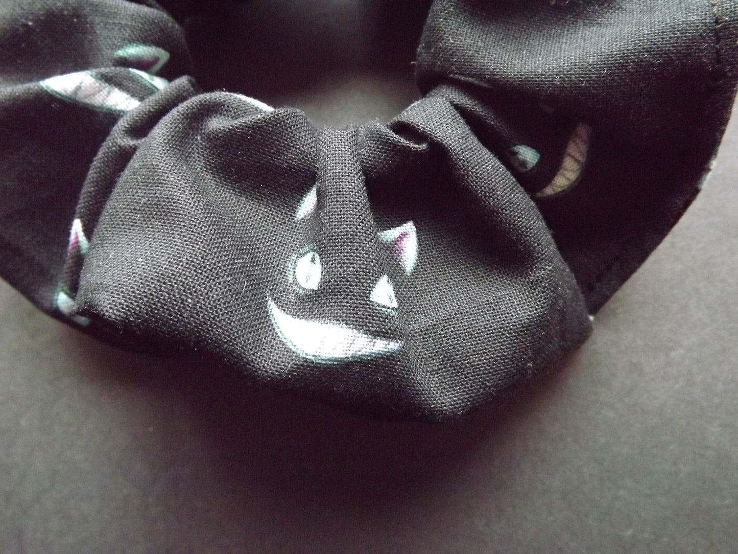 Creepy Cat Smile Hair Scrunchie