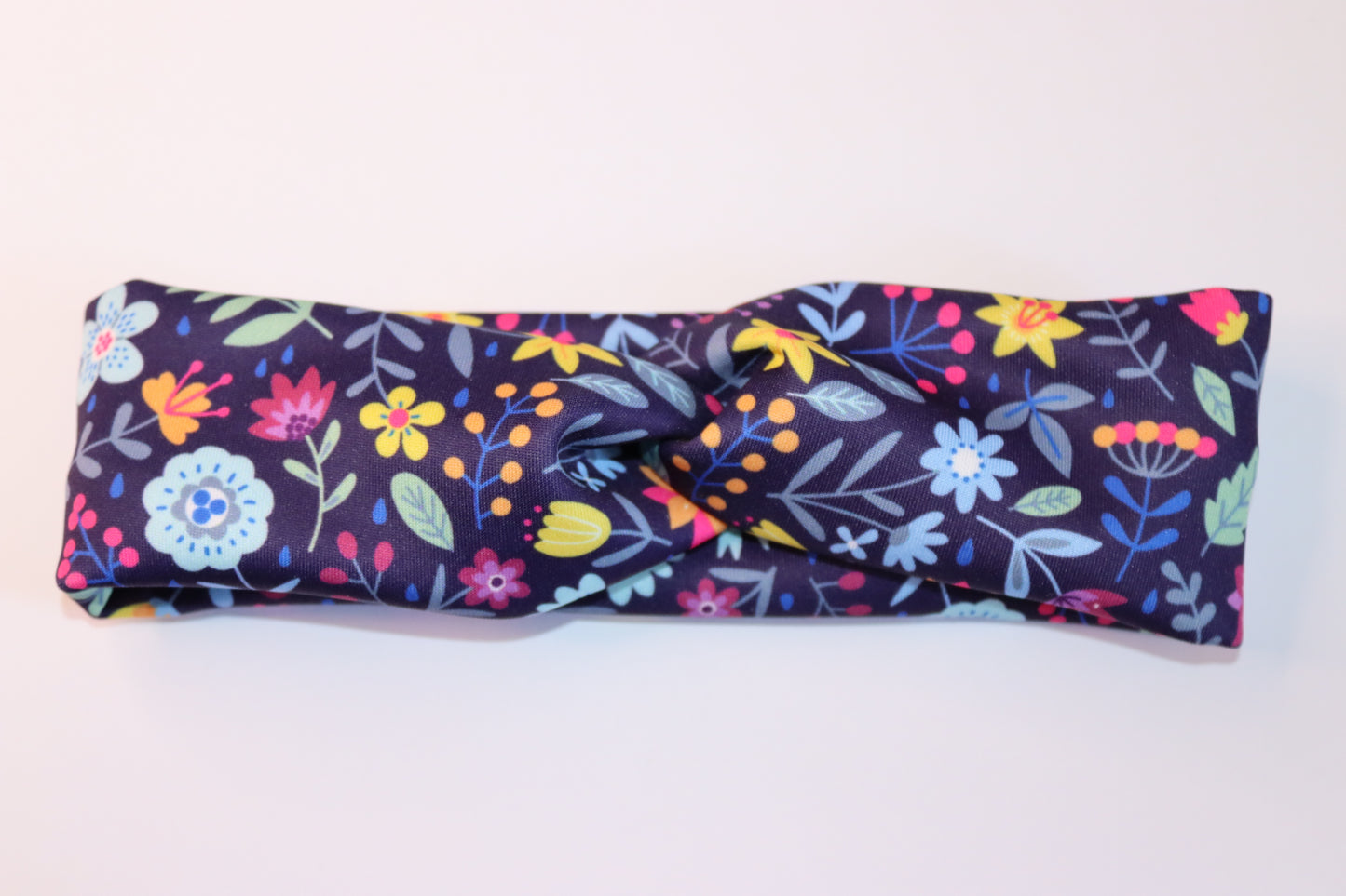 Dark Floral Twist Headband