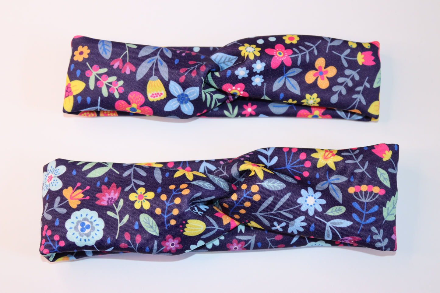 Dark Floral Twist Headband