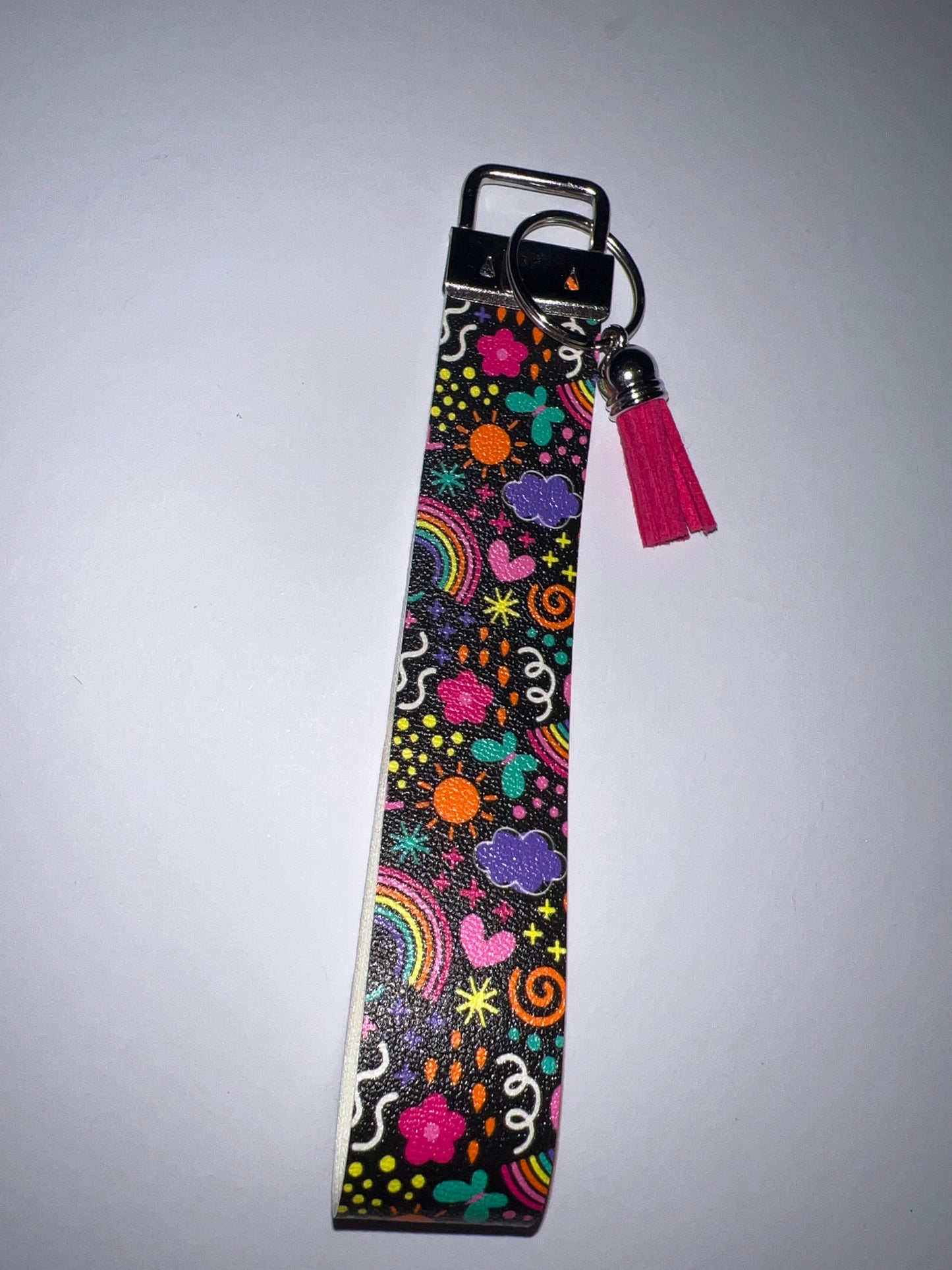 Vibrant Rainbow Keychain Wristlet