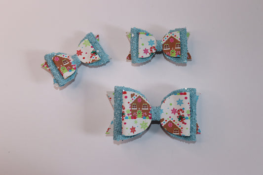 Gingerbread House Hair Bow