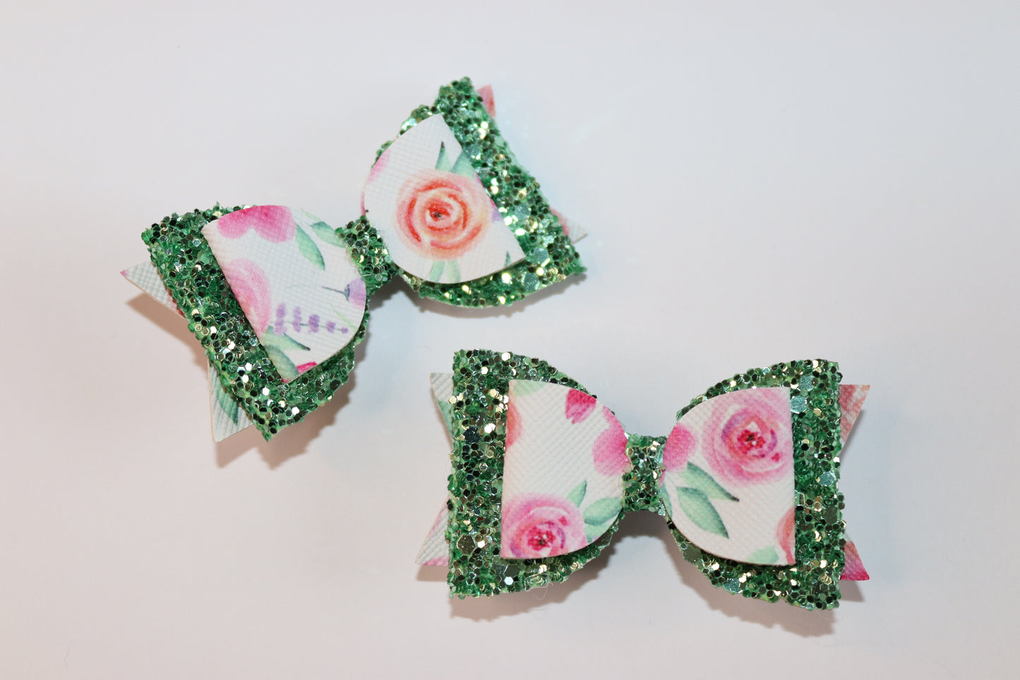 Flower Bloom Faux Leather Hair Bow