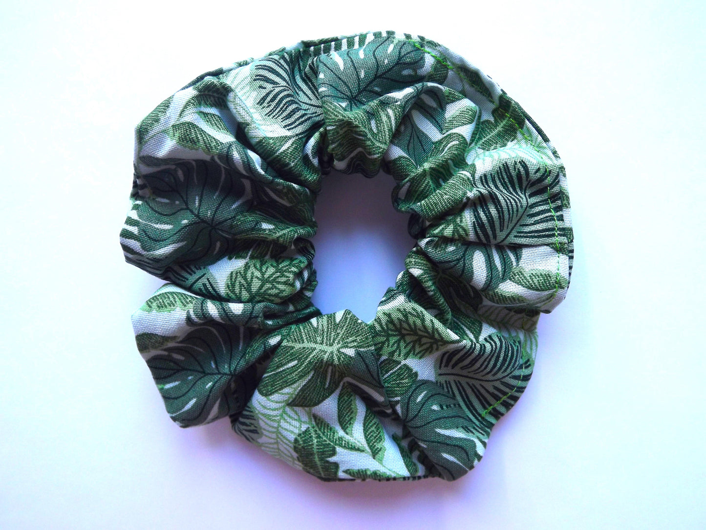 Green Leaf Hair Scrunchie