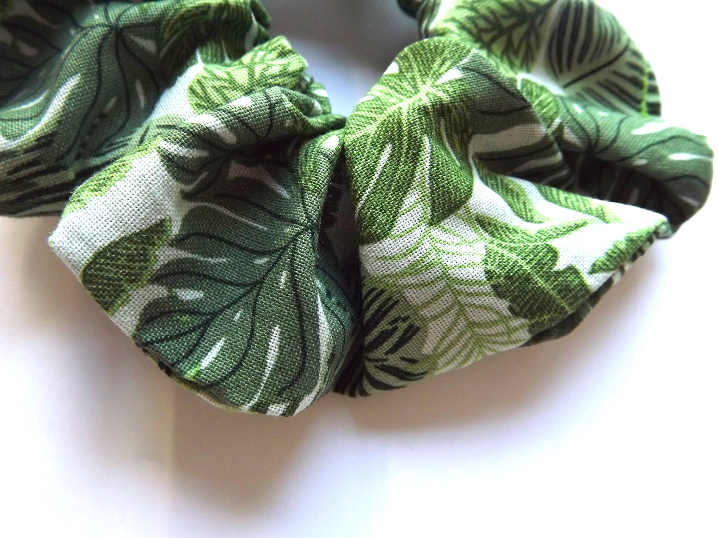 Green Leaf Hair Scrunchie