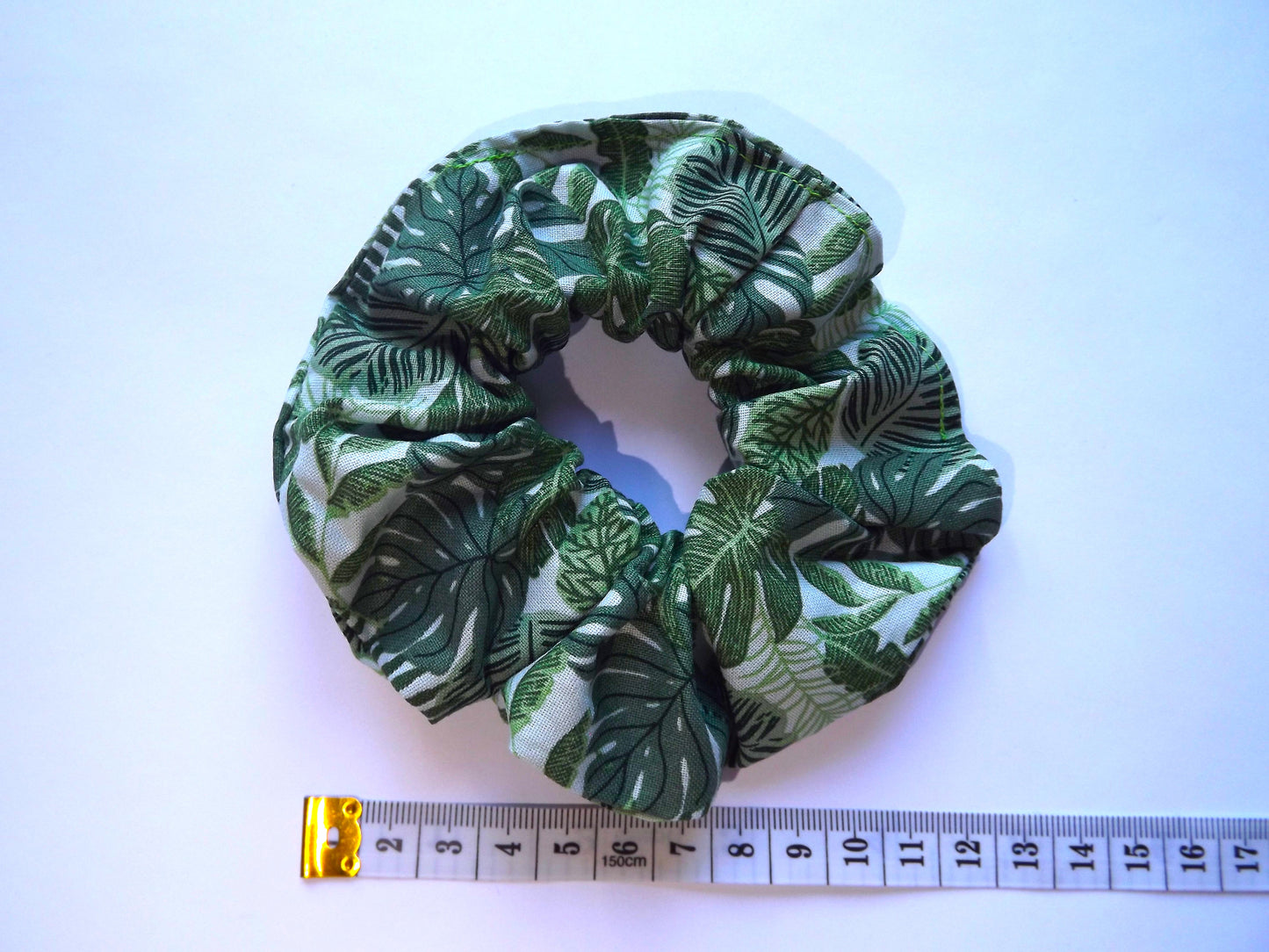 Green Leaf Hair Scrunchie