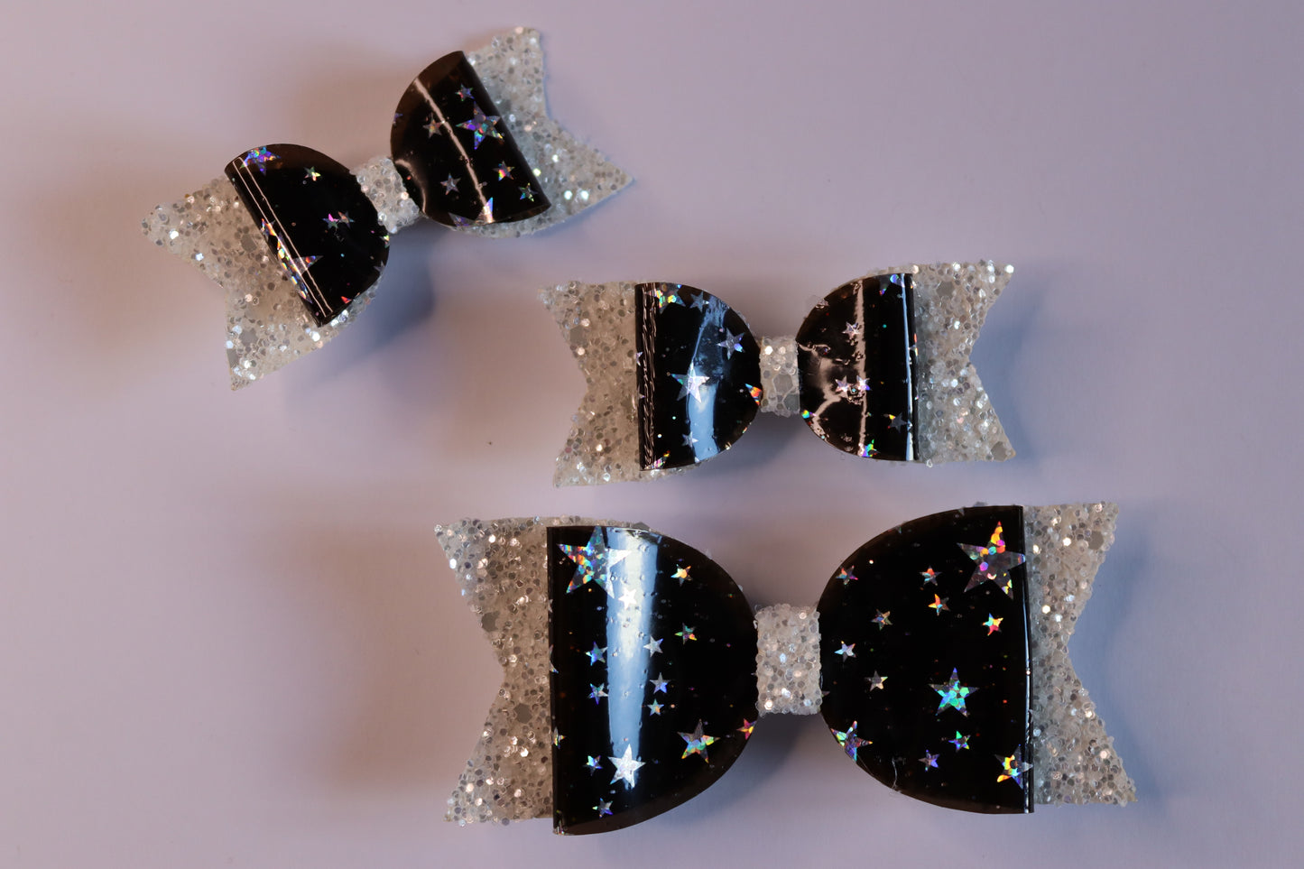 Holographic Stars Hair Bow