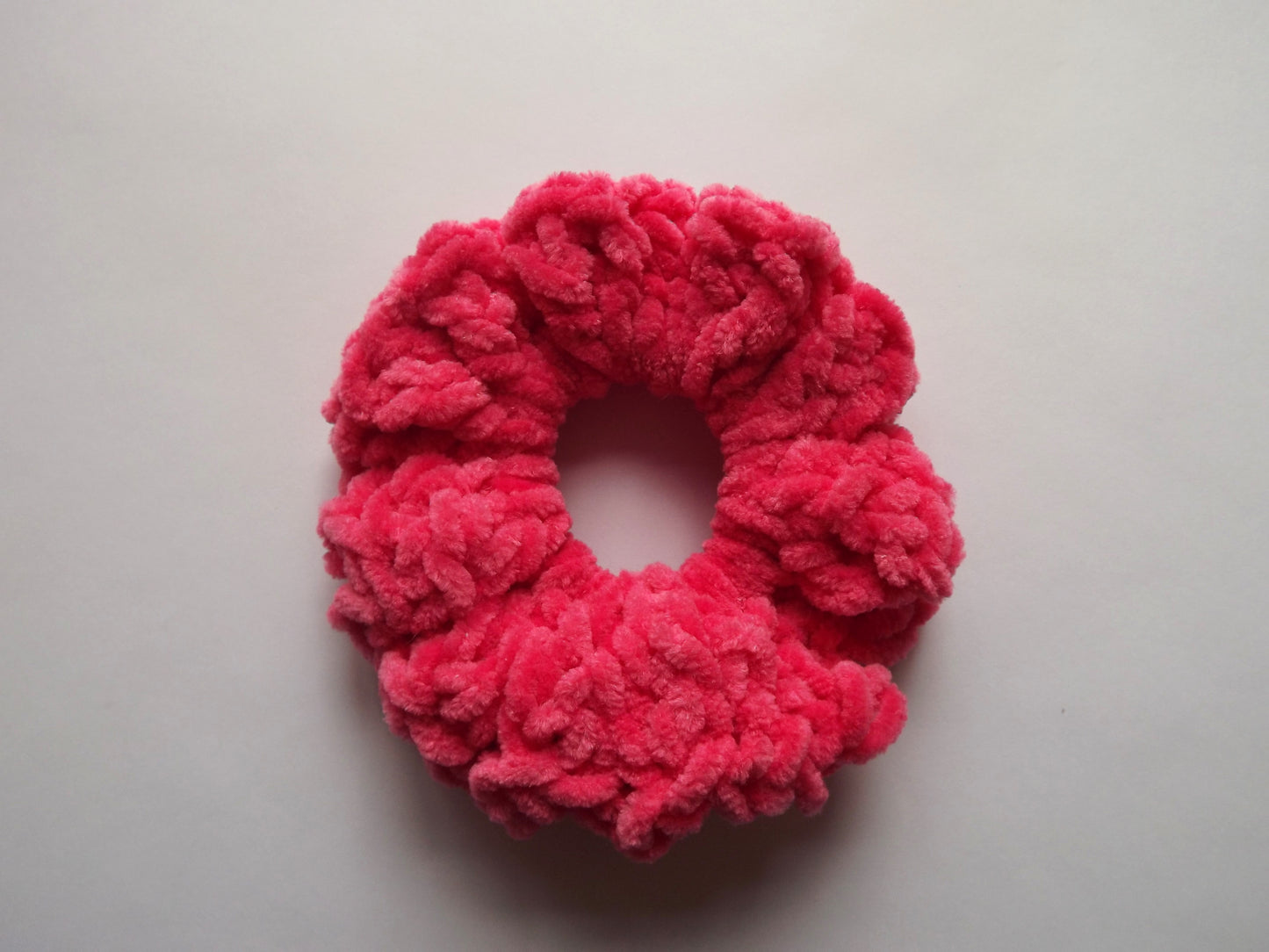 Pink, Purple And Red Crochet Hair Scrunchies