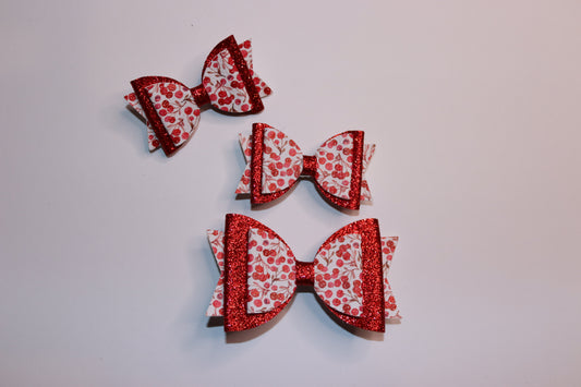 Red Christmas Berries Hair Bow