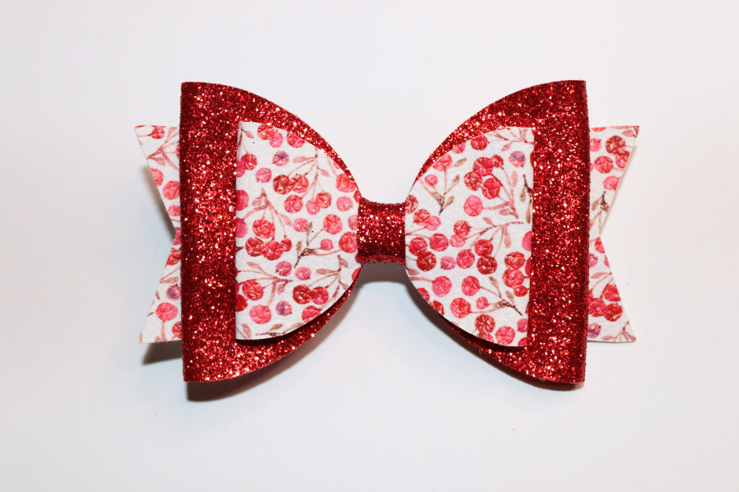 Red Christmas Berries Hair Bow