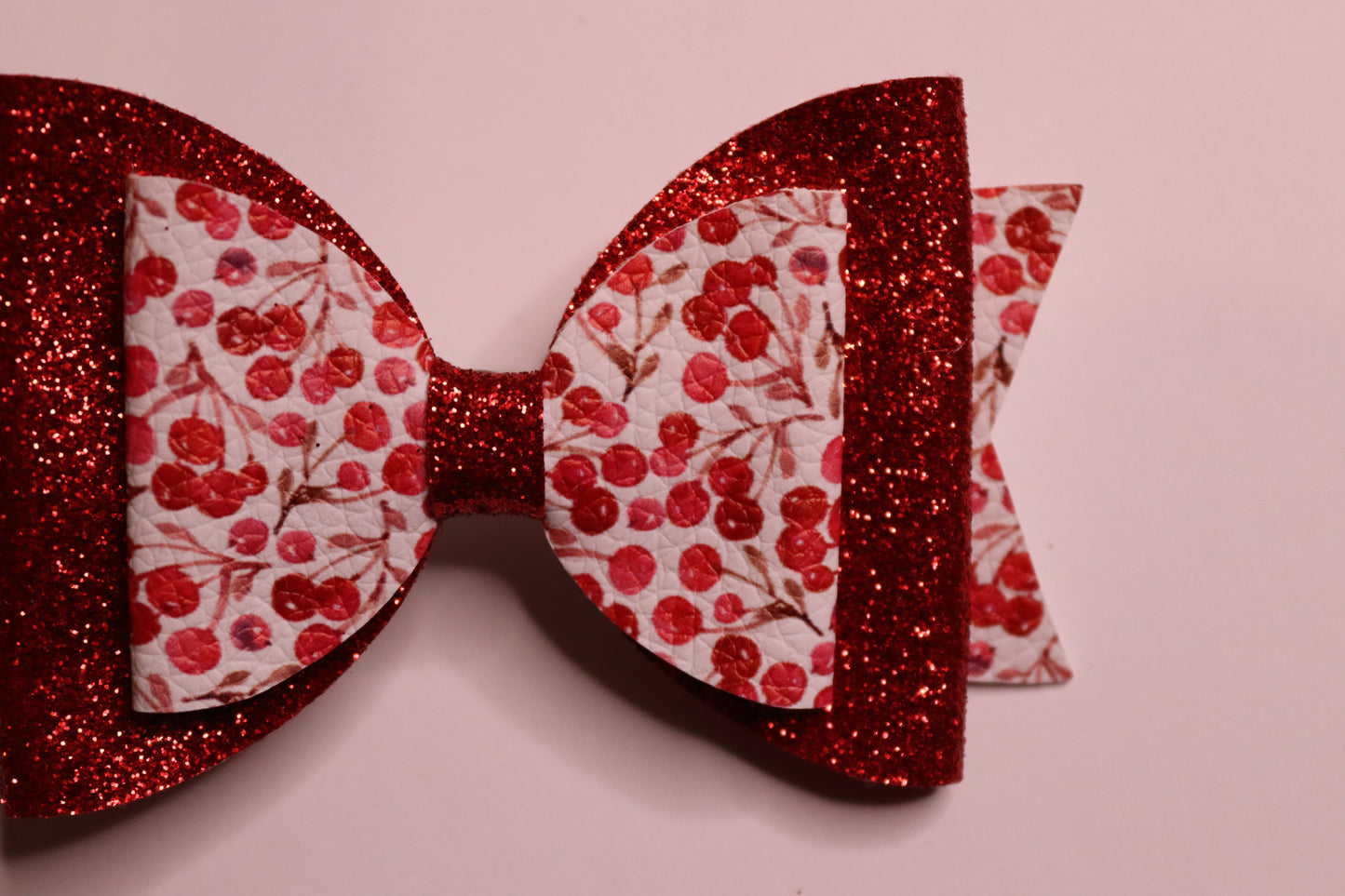 Red Christmas Berries Hair Bow