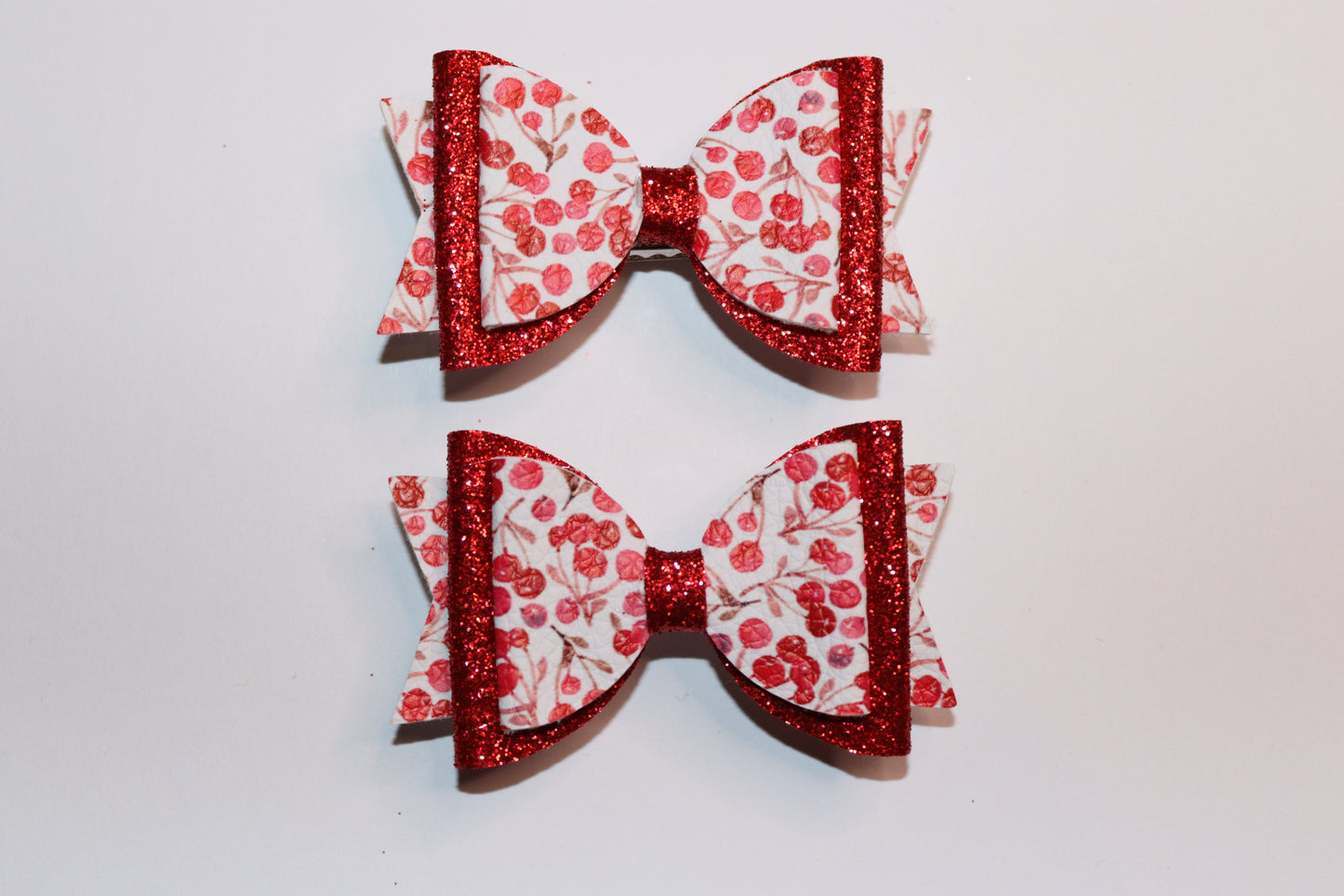 Red Christmas Berries Hair Bow