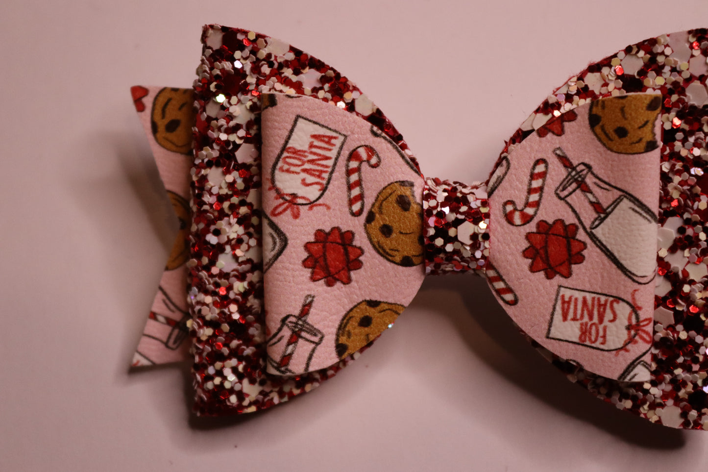 Milk And Cookies For Santa Christmas Hair Bow