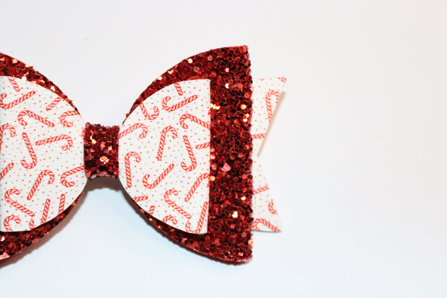 Red Candy Cane Christmas Hair Bow