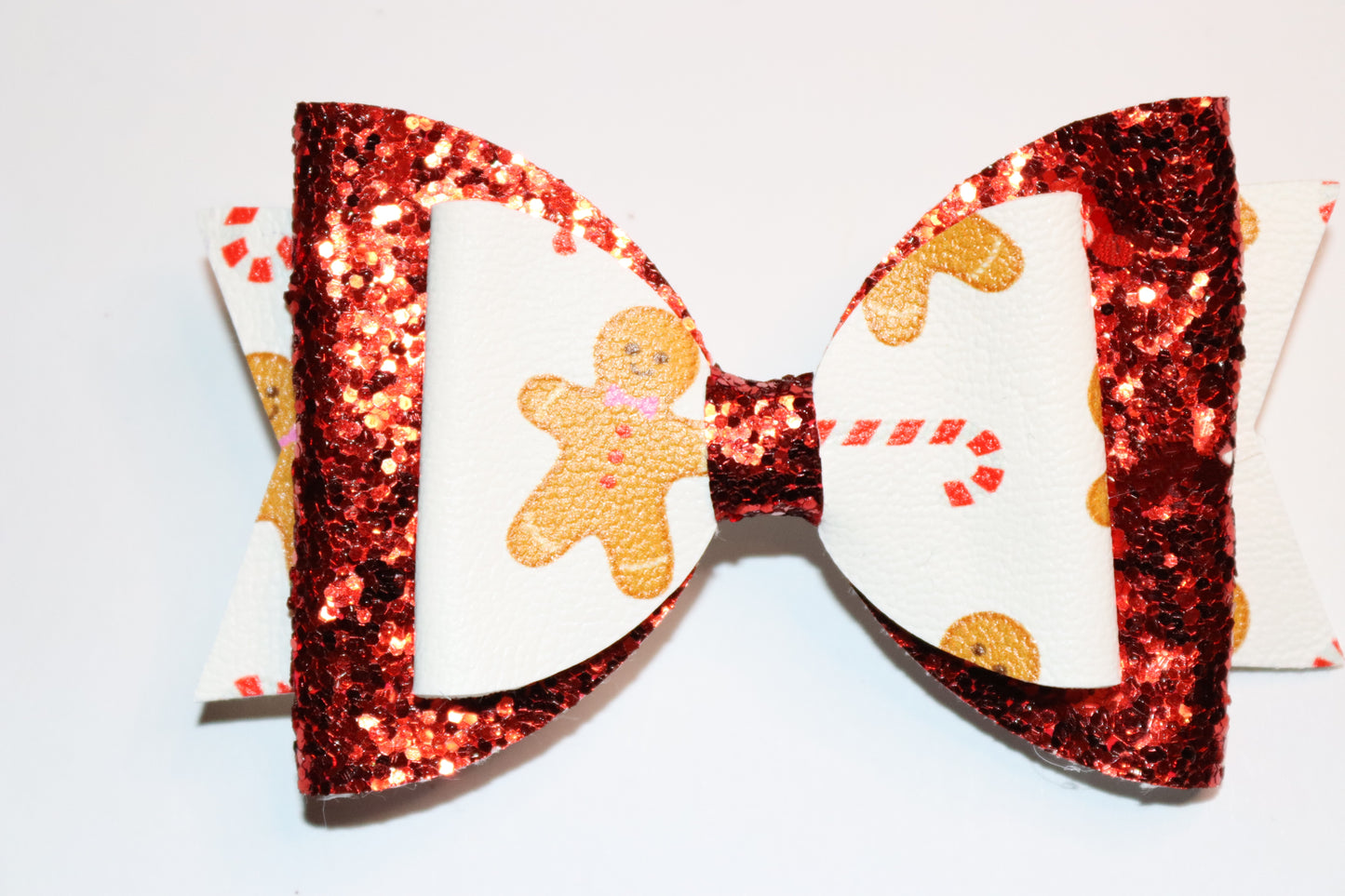 Gingerbread And Candy Cane Christmas Hair Bow