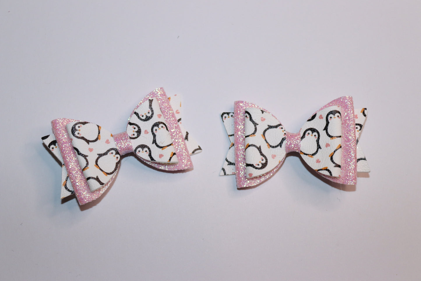 Pink Penguin Hair Bow