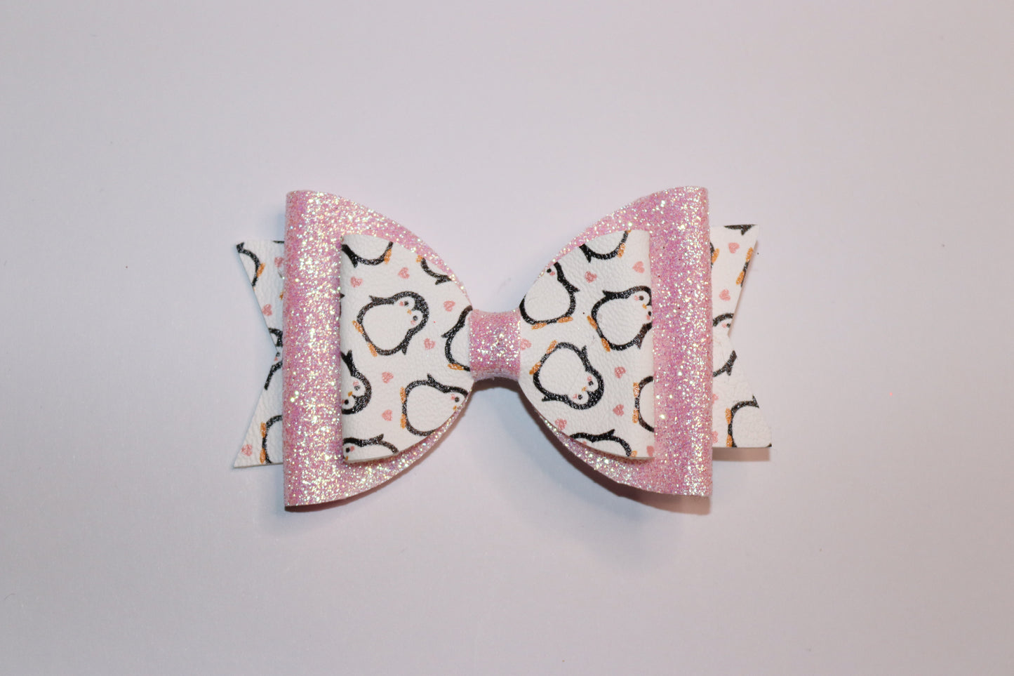 Pink Penguin Hair Bow