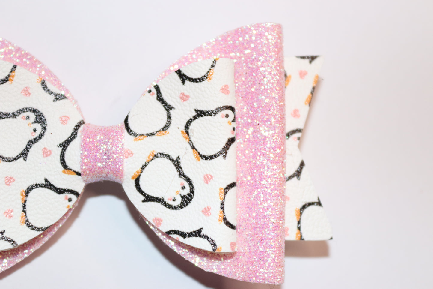 Pink Penguin Hair Bow