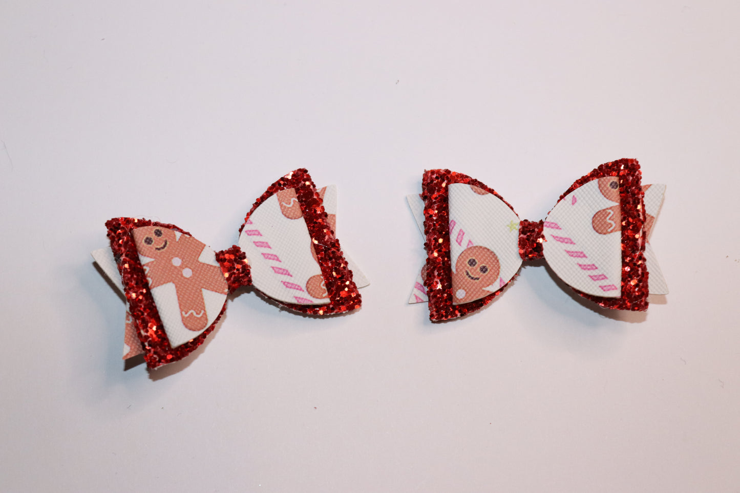 Red Gingerbread Christmas Hair Bow