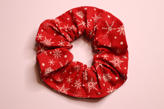 Red Snowflake Hair Scrunchie