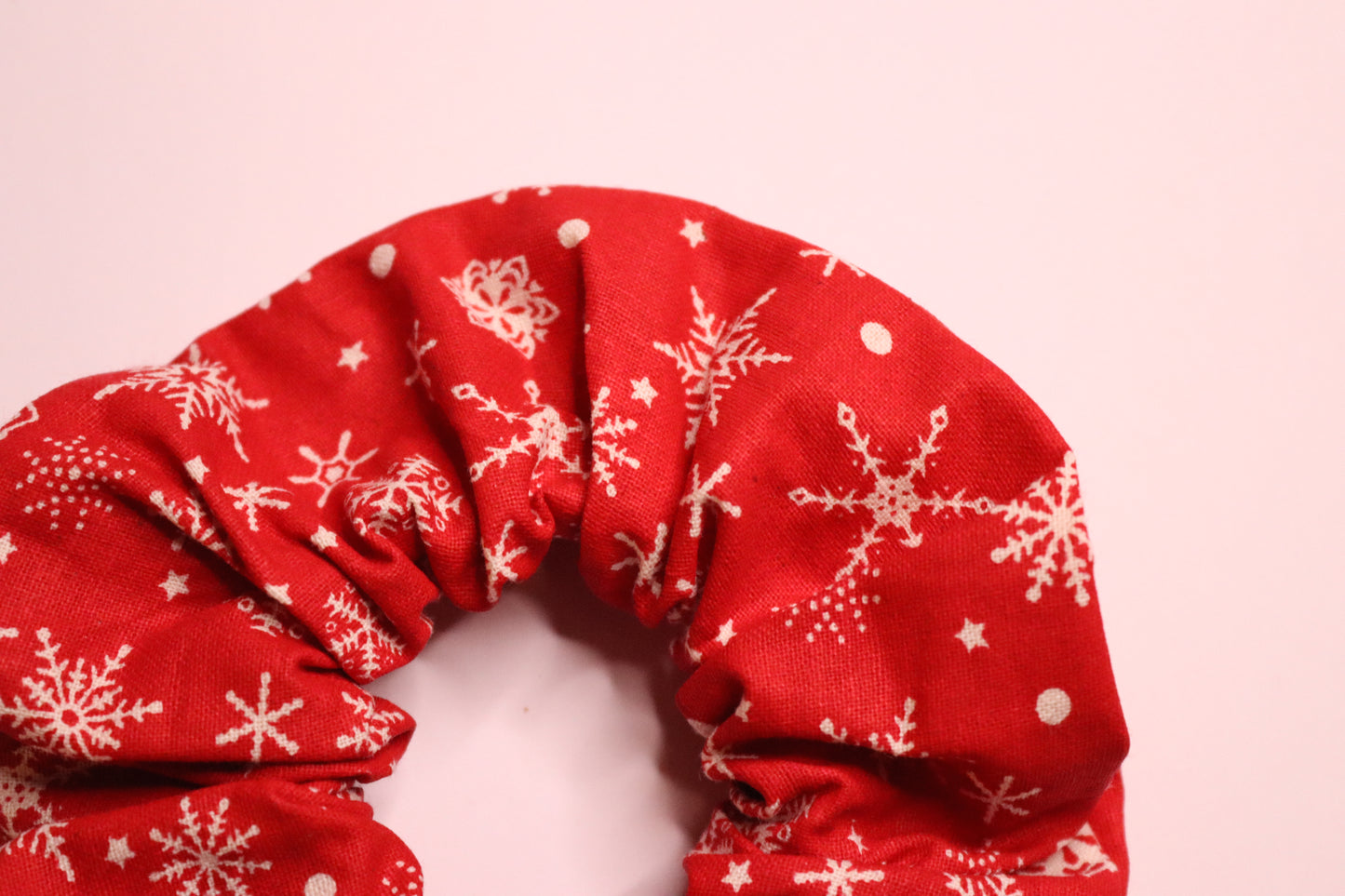 Red Snowflake Hair Scrunchie