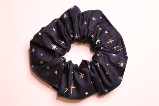 Blue Christmas Star Hair Scrunchie