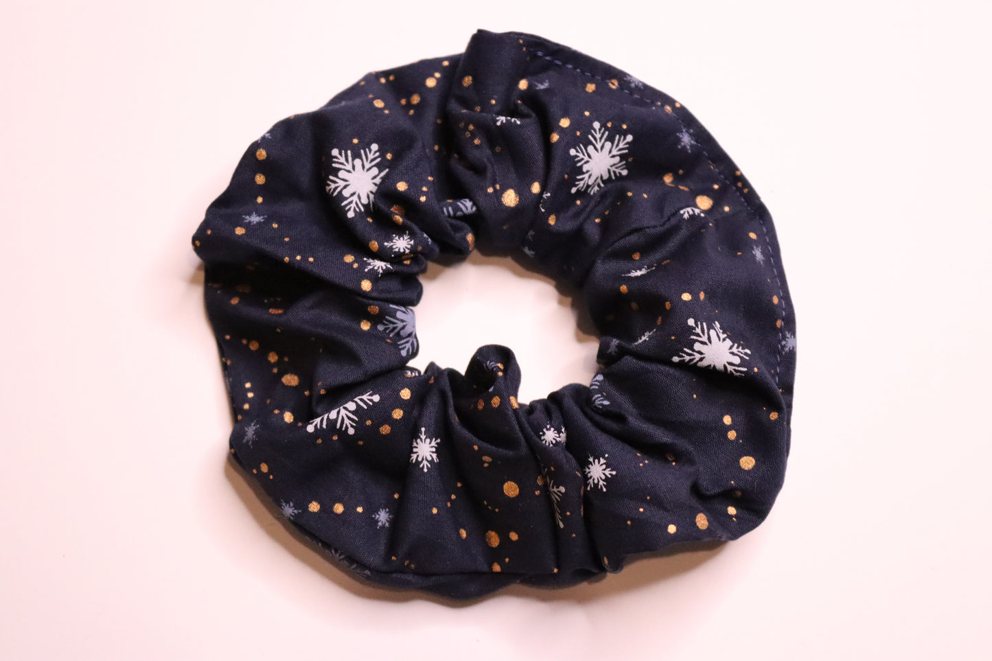 Blue Snowflake Winter Hair Scrunchie