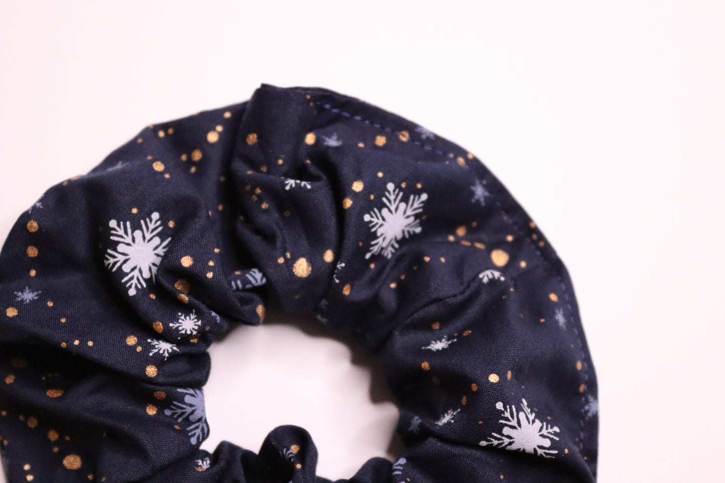 Blue Snowflake Winter Hair Scrunchie