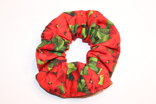 Christmas Poinsettia Hair Scrunchie