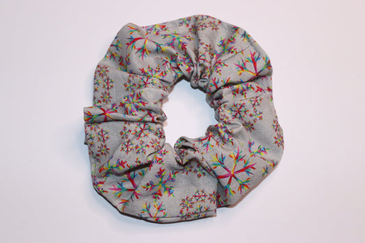 Multicoloured Snowflake Winter Hair Scrunchie