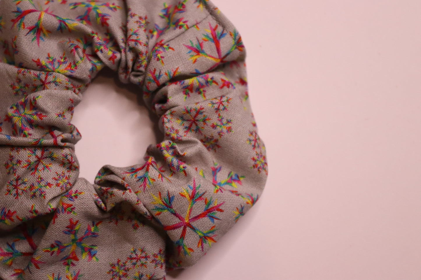 Multicoloured Snowflake Winter Hair Scrunchie