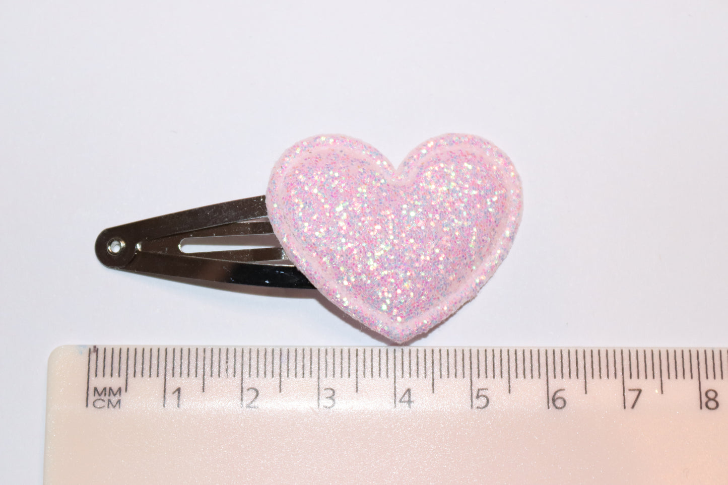 Valentines Glitter Heart Hair Snap Clips