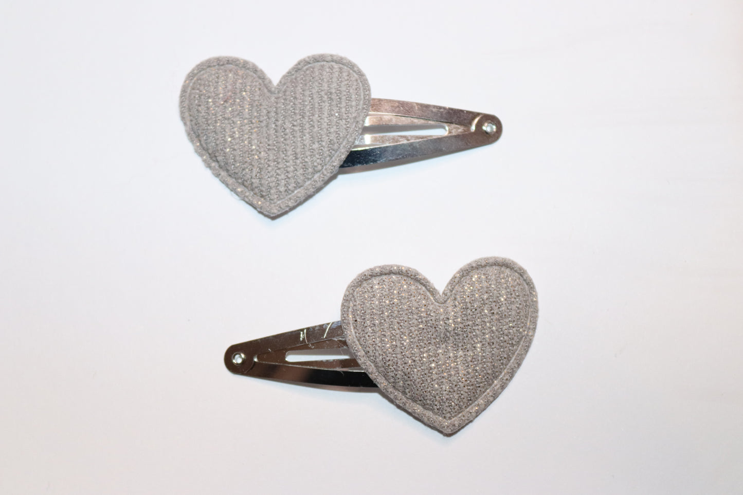 Valentines Padded Heart Hair Snap Clips